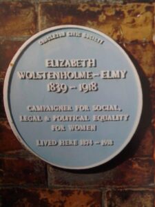 Image of blue plaque to Elizabeth Wolstenholme Elmy blue plaque